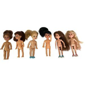 Set Of 6 Miniature Dolls Nude Including Ty Mattel 1999-2009